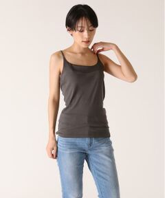 I.T.'S. international / イッツインターナショナル キャミソール・チューブトップ | サテン切り替えキャミソール《スビン綿MIXフライス》