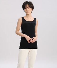 I.T.'S. international / イッツインターナショナル タンクトップ | サテン切り替えタンクトップ《スビン綿MIXフライス》