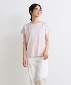 I.T.'S. international / イッツインターナショナル Tシャツ | サテン切り替えワイドカットソー《スビン綿MIXフライス》