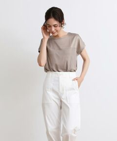 I.T.'S. international / イッツインターナショナル Tシャツ | サテン切り替えワイドカットソー《スビン綿MIXフライス》