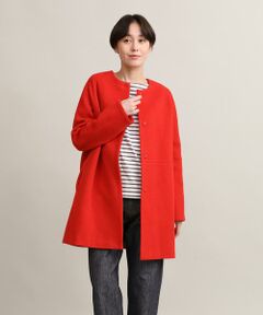 ノーカラーコート《Super110's Wool》