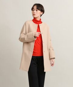 ノーカラーコート《Super110's Wool》