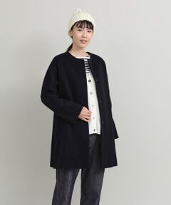 ノーカラーコート《Super110's Wool》