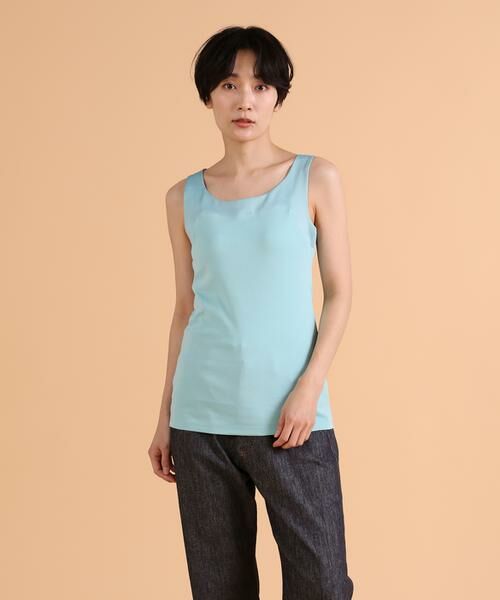 I.T.'S. international / イッツインターナショナル タンクトップ | サテン切り替えタンクトップ《スビン綿MIXフライス》 | 詳細10