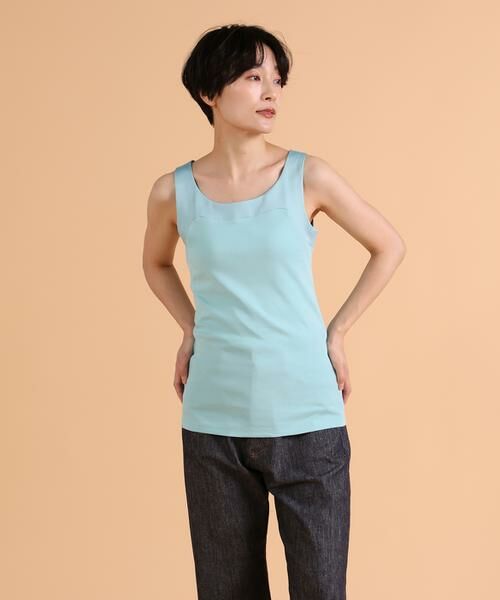 I.T.'S. international / イッツインターナショナル タンクトップ | サテン切り替えタンクトップ《スビン綿MIXフライス》 | 詳細17