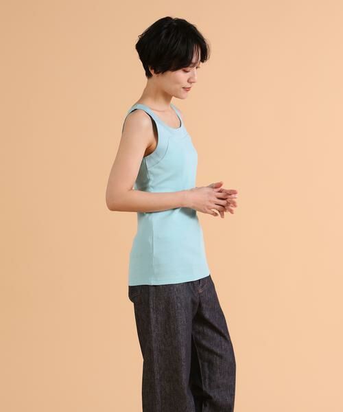 I.T.'S. international / イッツインターナショナル タンクトップ | サテン切り替えタンクトップ《スビン綿MIXフライス》 | 詳細18