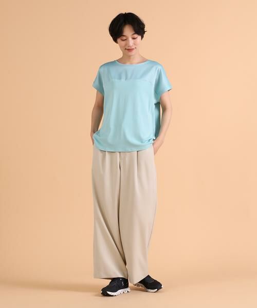 I.T.'S. international / イッツインターナショナル Tシャツ | サテン切り替えワイドカットソー《スビン綿MIXフライス》 | 詳細7