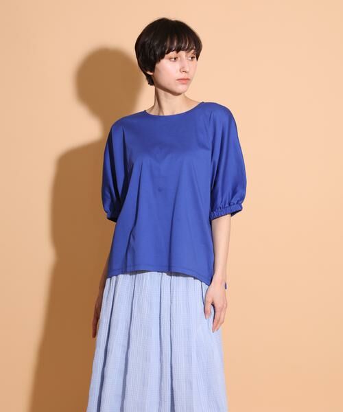 I.T.'S. international / イッツインターナショナル カットソー | スムースコットン袖ギャザーカットソー | 詳細1