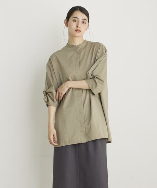 I.T.'S. international / イッツインターナショナル シャツ・ブラウス | バンドカラーツイストスリーブシャツ《スビン綿MIXローン》 | 詳細15