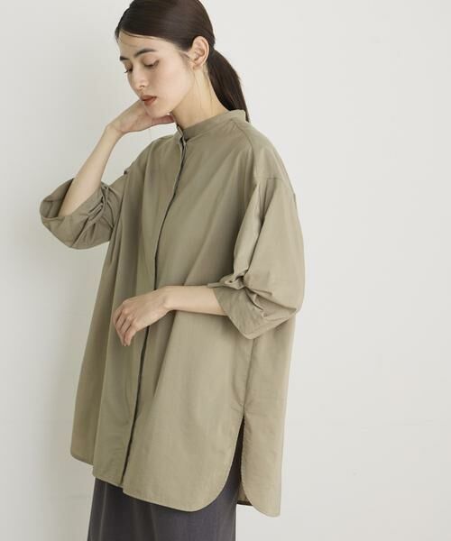 I.T.'S. international / イッツインターナショナル シャツ・ブラウス | バンドカラーツイストスリーブシャツ《スビン綿MIXローン》 | 詳細25