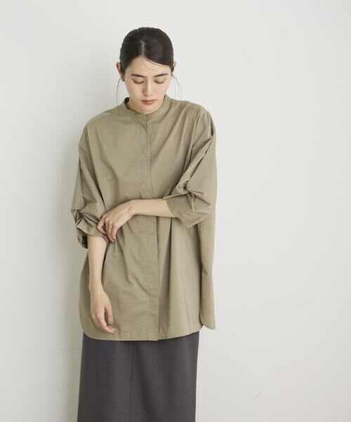 I.T.'S. international / イッツインターナショナル シャツ・ブラウス | バンドカラーツイストスリーブシャツ《スビン綿MIXローン》 | 詳細26