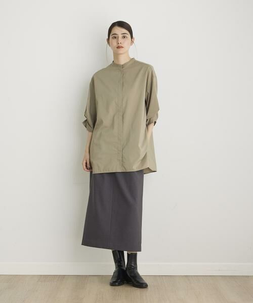 I.T.'S. international / イッツインターナショナル シャツ・ブラウス | バンドカラーツイストスリーブシャツ《スビン綿MIXローン》 | 詳細16