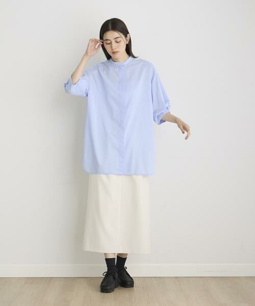 I.T.'S. international / イッツインターナショナル シャツ・ブラウス | バンドカラーツイストスリーブシャツ《スビン綿MIXローン》 | 詳細21