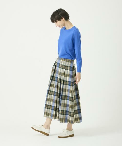I.T.'S. international / イッツインターナショナル ミニ・ひざ丈スカート | タックフレアロングチェックスカート | 詳細3
