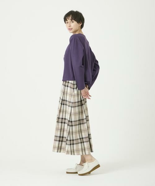 I.T.'S. international / イッツインターナショナル ミニ・ひざ丈スカート | タックフレアロングチェックスカート | 詳細8
