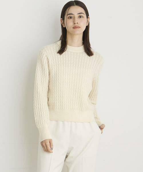 I.T.'S. international / イッツインターナショナル ニット・セーター | ケーブル柄クルーネックアルパカニット | 詳細16