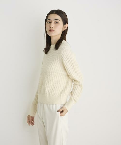 I.T.'S. international / イッツインターナショナル ニット・セーター | ケーブル柄クルーネックアルパカニット | 詳細29