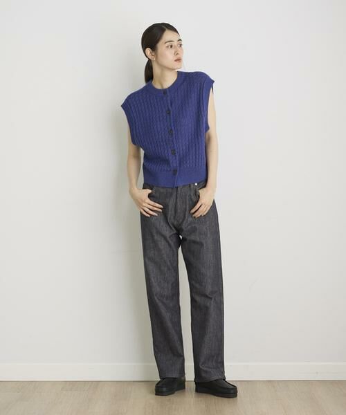 I.T.'S. international / イッツインターナショナル ベスト | ケーブル柄2WAYアルパカニットジレ | 詳細22