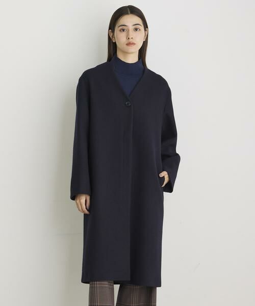 セール】 カラーレスロングメルトンコート《Super110's Wool