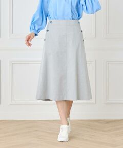 I.T.'S. international / イッツインターナショナル ミニ・ひざ丈スカート | フロントボタンAラインスカート