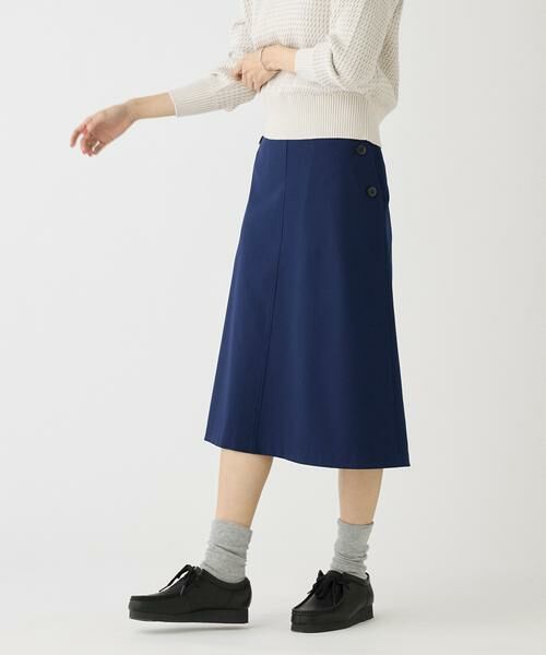 I.T.'S. international / イッツインターナショナル ミニ・ひざ丈スカート | フロントボタンAラインスカート | 詳細1