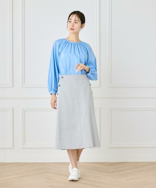 I.T.'S. international / イッツインターナショナル ミニ・ひざ丈スカート | フロントボタンAラインスカート | 詳細10