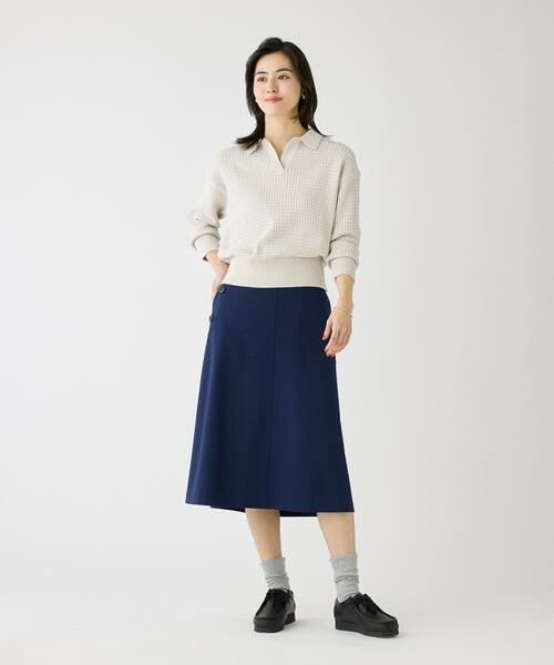 I.T.'S. international / イッツインターナショナル ミニ・ひざ丈スカート | フロントボタンAラインスカート | 詳細2