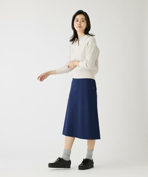 I.T.'S. international / イッツインターナショナル ミニ・ひざ丈スカート | フロントボタンAラインスカート | 詳細4