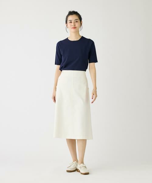 I.T.'S. international / イッツインターナショナル ミニ・ひざ丈スカート | フロントボタンAラインスカート | 詳細5