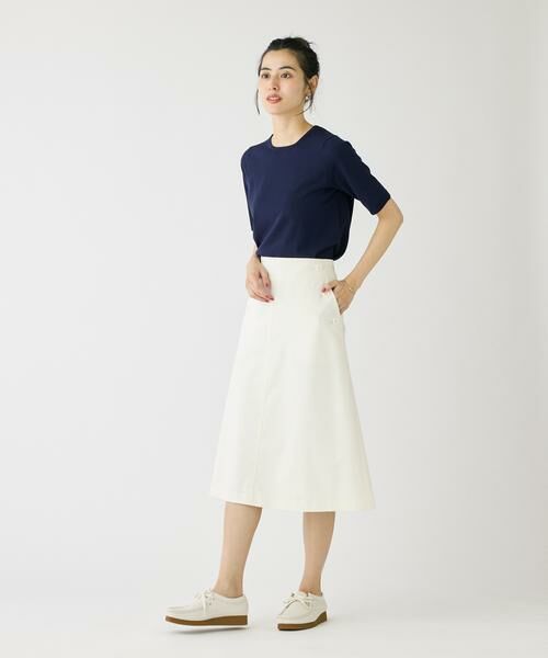I.T.'S. international / イッツインターナショナル ミニ・ひざ丈スカート | フロントボタンAラインスカート | 詳細6