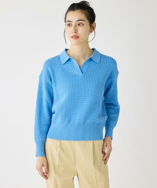 I.T.'S. international / イッツインターナショナル ニット・セーター | スキッパーケーブル衿ニットプルオーバー | 詳細9