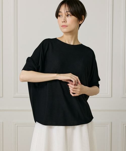 I.T.'S. international/イッツインターナショナル 大人艶ニットプルオーバー《Cuoo》 ブラック 00 I.T.'S. international/イッツインターナショナル 大人艶ニットプルオーバー《Cuoo》 ブラック 00