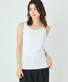 I.T.'S. international / イッツインターナショナル タンクトップ | サテン切り替えタンクトップ《スビン綿MIXフライス》