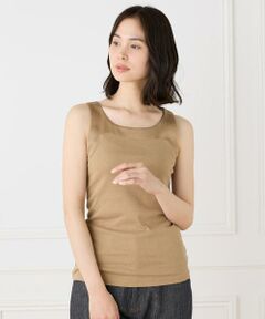 I.T.'S. international / イッツインターナショナル タンクトップ | サテン切り替えタンクトップ《スビン綿MIXフライス》