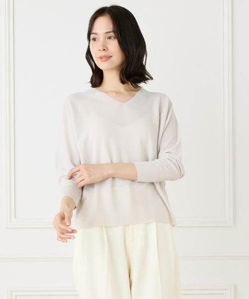 I.T.'S. international / イッツインターナショナル ニット・セーター | ホールガーメントVネックニット《Cuoo》 | 詳細1