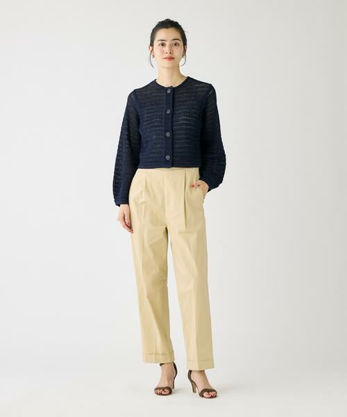 I.T.'S. international / イッツインターナショナル カーディガン・ボレロ | 透かし柄クルーネックカーディガン | 詳細8