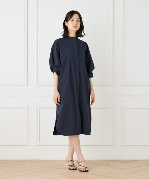 I.T.'S. international / イッツインターナショナル ミニ丈・ひざ丈ワンピース | バンドカラーツイストスリーブワンピース | 詳細2