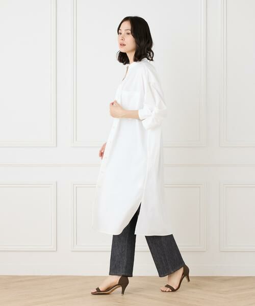 I.T.'S. international / イッツインターナショナル ミニ丈・ひざ丈ワンピース | バンドカラーツイストスリーブワンピース | 詳細8