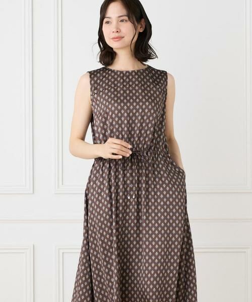 I.T.'S. international / イッツインターナショナル ミニ丈・ひざ丈ワンピース | ノースリーブギャザーワンピース | 詳細1