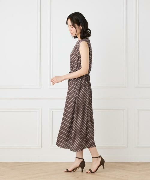 I.T.'S. international / イッツインターナショナル ミニ丈・ひざ丈ワンピース | ノースリーブギャザーワンピース | 詳細4