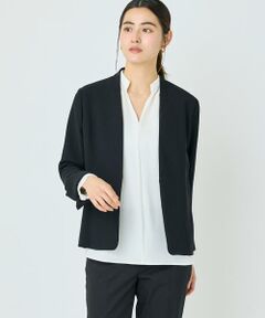 I.T.'S. international / イッツインターナショナル ノーカラージャケット | バックサテンノーカラージャケット