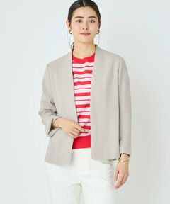 I.T.'S. international / イッツインターナショナル ノーカラージャケット | バックサテンノーカラージャケット