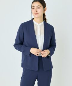 I.T.'S. international / イッツインターナショナル ノーカラージャケット | バックサテンノーカラージャケット