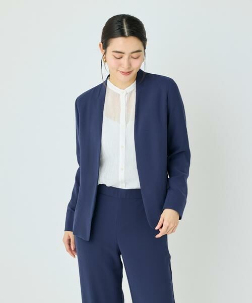 I.T.'S. international / イッツインターナショナル ノーカラージャケット | バックサテンノーカラージャケット | 詳細26