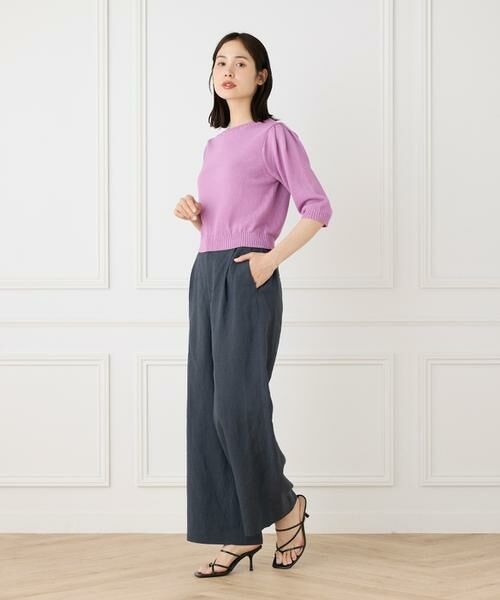 I.T.'S. international / イッツインターナショナル スラックス・ドレスパンツ | テンセルリネンセミワイドパンツ | 詳細3