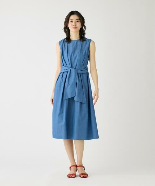 I.T.'S. international / イッツインターナショナル ミニ丈・ひざ丈ワンピース | ライトデニムウエストリボンワンピース | 詳細2