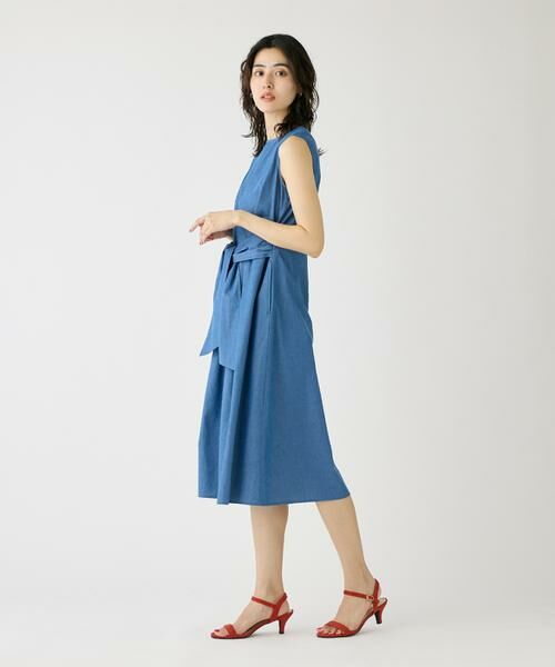 I.T.'S. international / イッツインターナショナル ミニ丈・ひざ丈ワンピース | ライトデニムウエストリボンワンピース | 詳細3