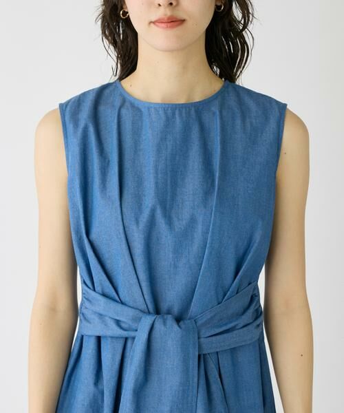 I.T.'S. international / イッツインターナショナル ミニ丈・ひざ丈ワンピース | ライトデニムウエストリボンワンピース | 詳細6