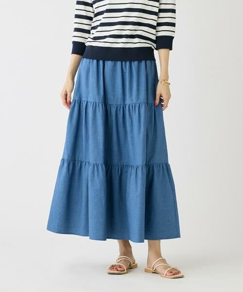 I.T.'S. international / イッツインターナショナル デニムスカート | ライトデニムティアードスカート | 詳細1