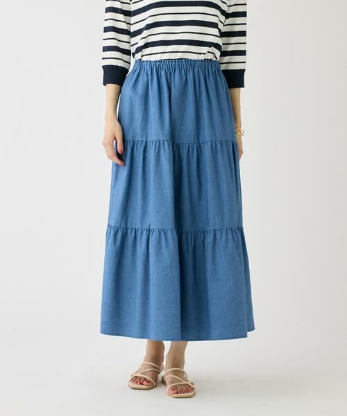 I.T.'S. international / イッツインターナショナル デニムスカート | ライトデニムティアードスカート | 詳細6